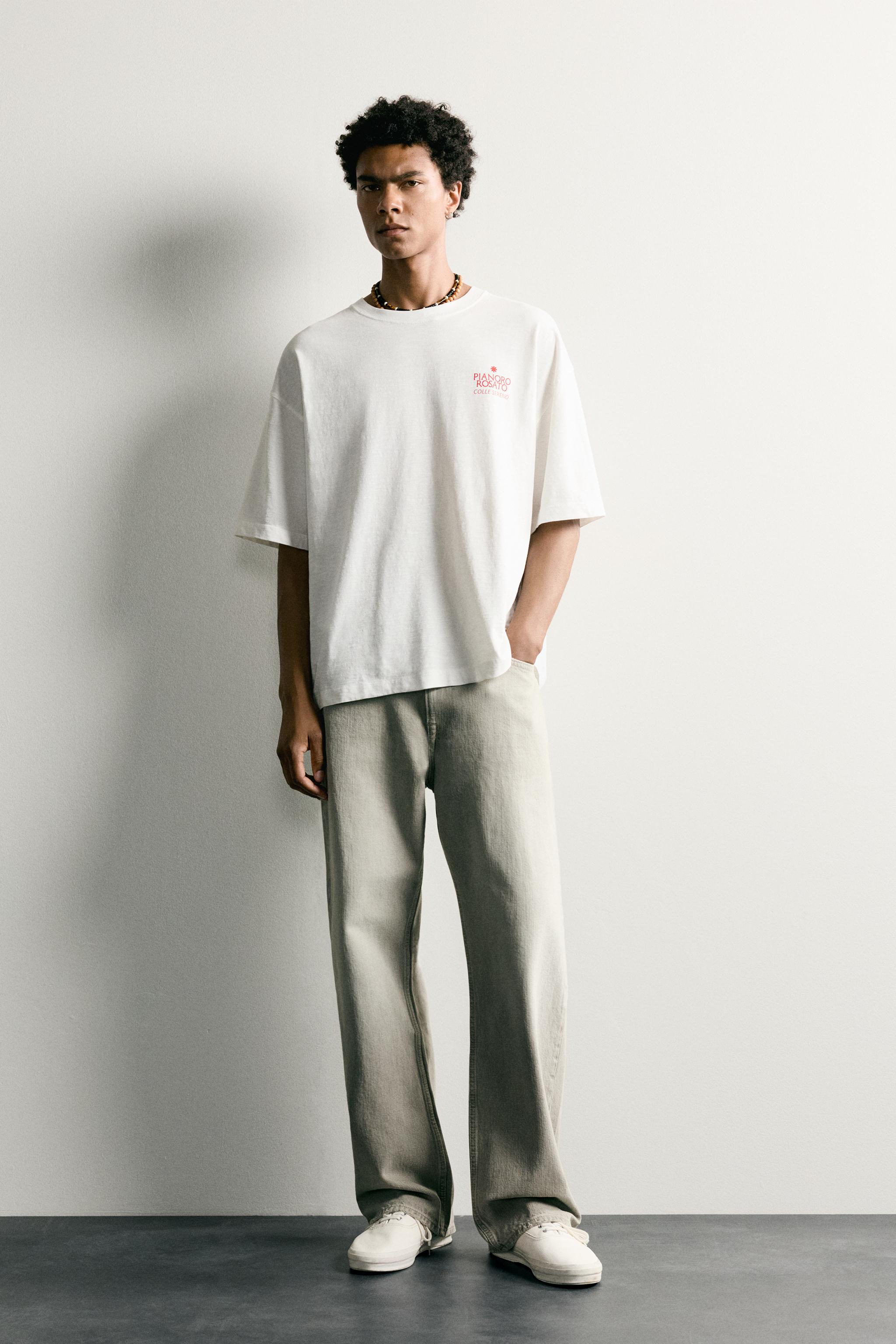 RELAXED FIT CONTRAST PRINT T-SHIRT